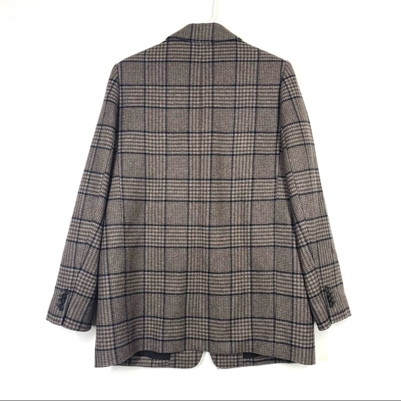 EVERLANE NWOT The Oversized Blazer Houndstooth Plaid Academia 10 Gray Brown - Picture 7 of 9